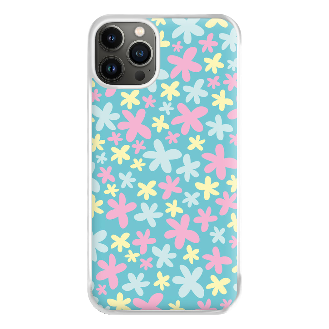 Blue, Pink And Yellow Flowers - Spring Patterns Phone Case for iPhone 13