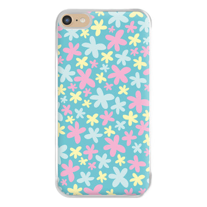 Blue, Pink And Yellow Flowers - Spring Patterns Phone Case for iPhone 6 Plus / 7 Plus / 8 Plus