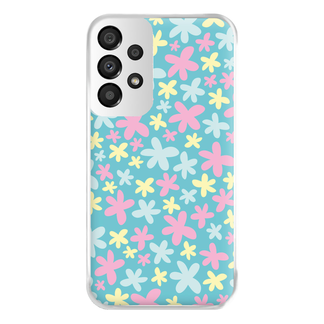 Blue, Pink And Yellow Flowers - Spring Patterns Phone Case for Galaxy A33