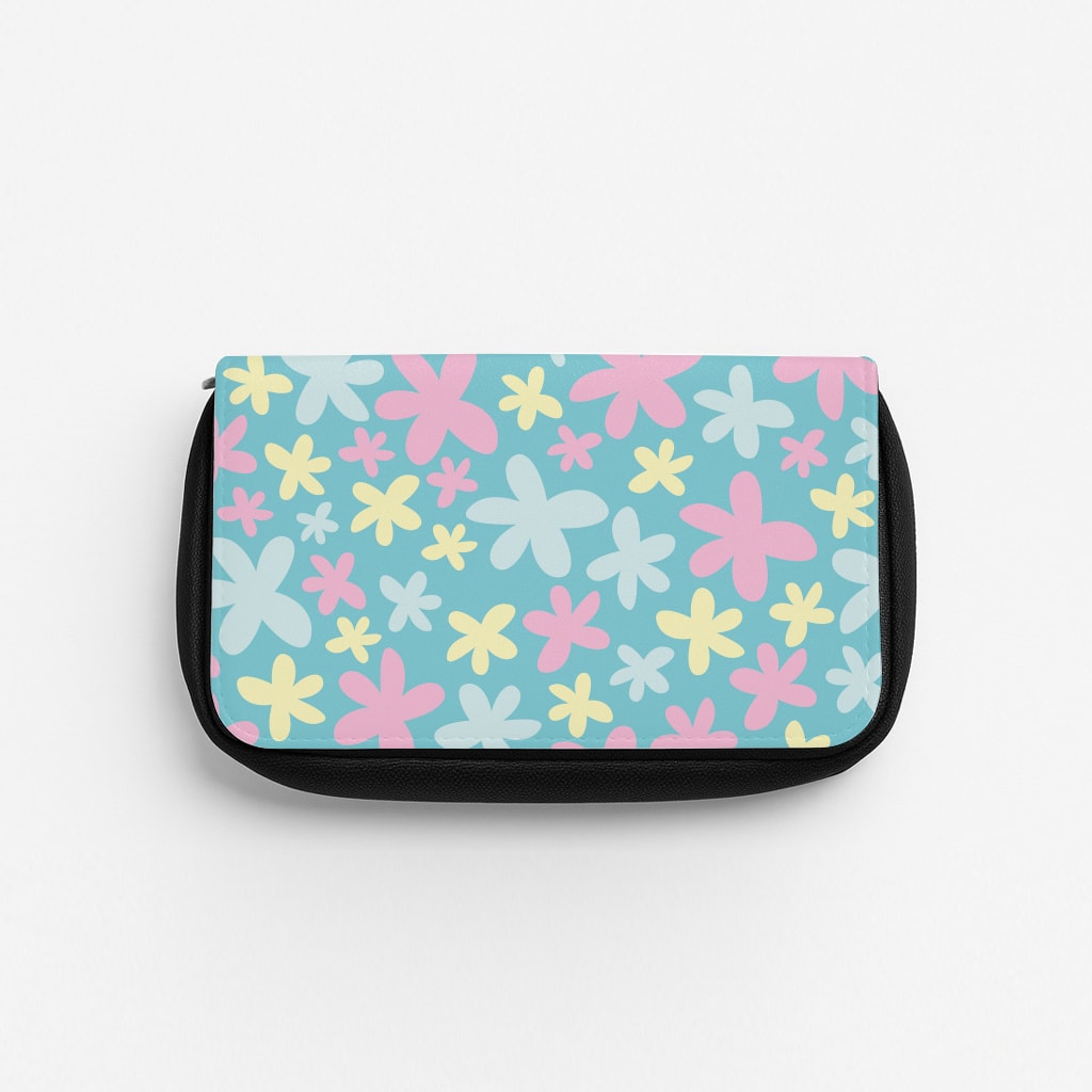 Blue, Pink And Yellow Flowers - Spring Patterns Pencil Case