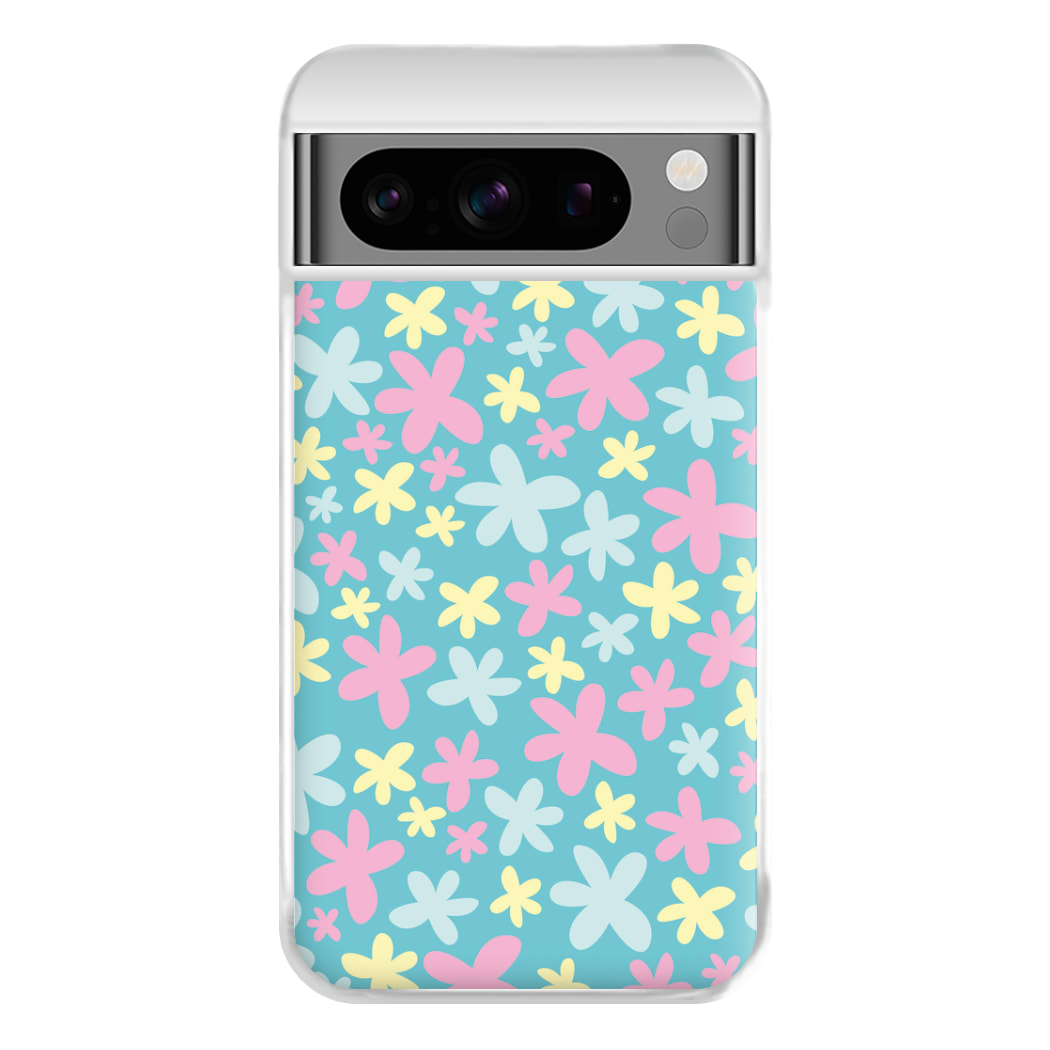 Blue, Pink And Yellow Flowers - Spring Patterns Phone Case for Google Pixel 8 Pro