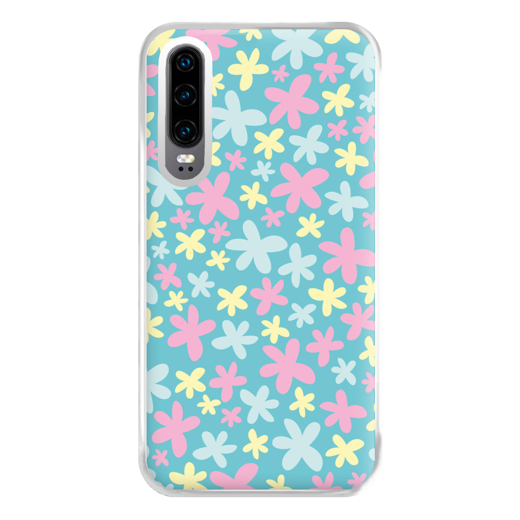 Blue, Pink And Yellow Flowers - Spring Patterns Phone Case for Huawei P30