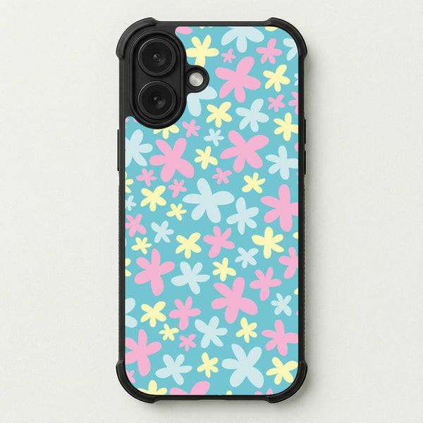 Blue, Pink And Yellow Flowers - Spring Patterns Phone Case — Bumper case