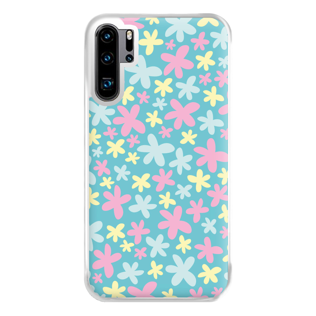 Blue, Pink And Yellow Flowers - Spring Patterns Phone Case for Huawei P30 Pro