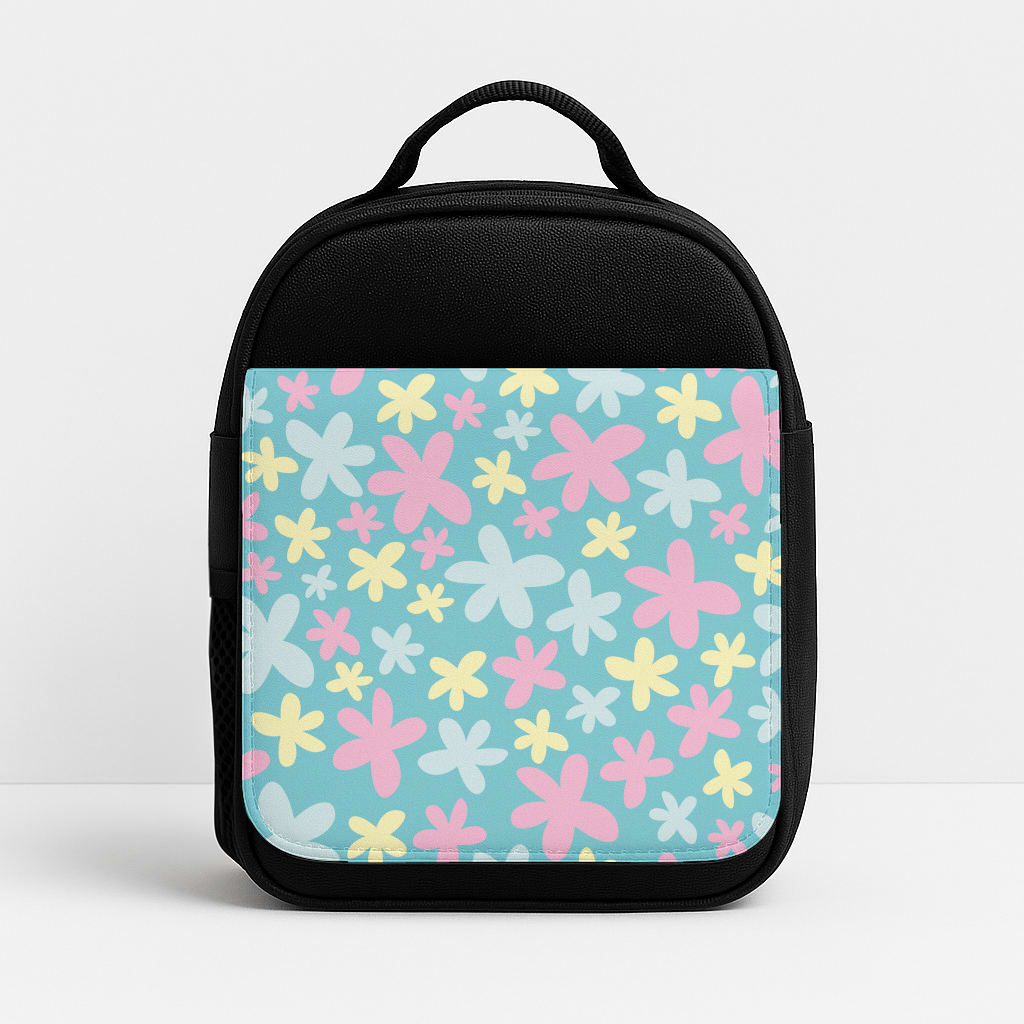 Blue, Pink And Yellow Flowers - Spring Patterns Lunchbox
