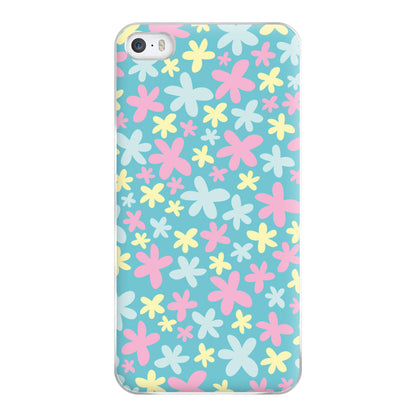 Blue, Pink And Yellow Flowers - Spring Patterns Phone Case for iPhone 5 / 5s / SE 2016