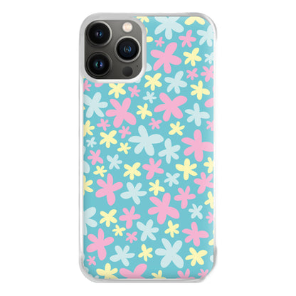 Blue, Pink And Yellow Flowers - Spring Patterns Phone Case for iPhone 11 Pro Max