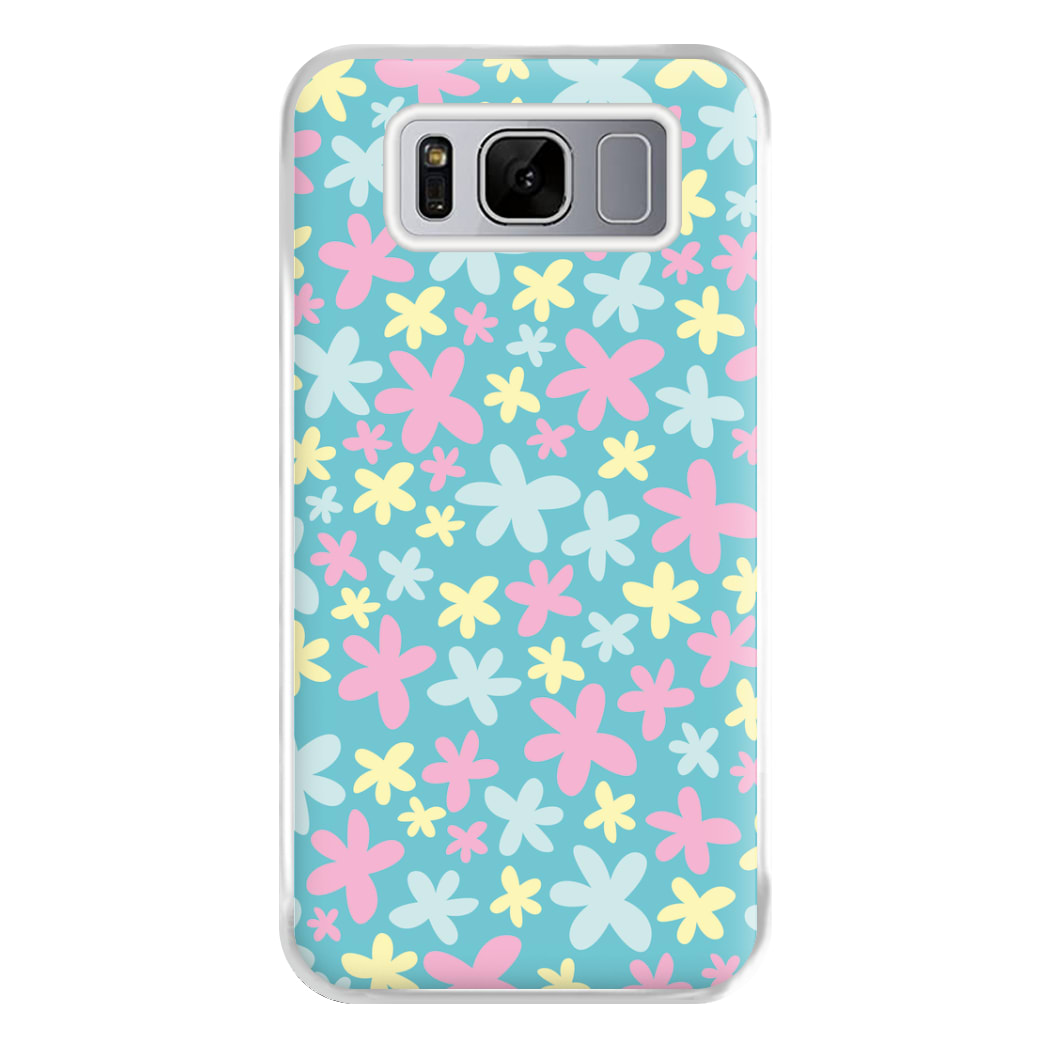 Blue, Pink And Yellow Flowers - Spring Patterns Phone Case for Galaxy S8 Plus