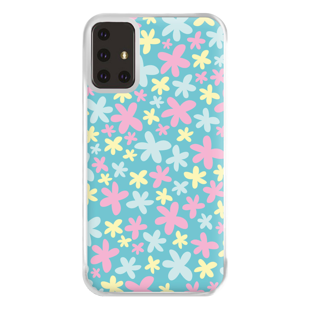 Blue, Pink And Yellow Flowers - Spring Patterns Phone Case for Galaxy A71