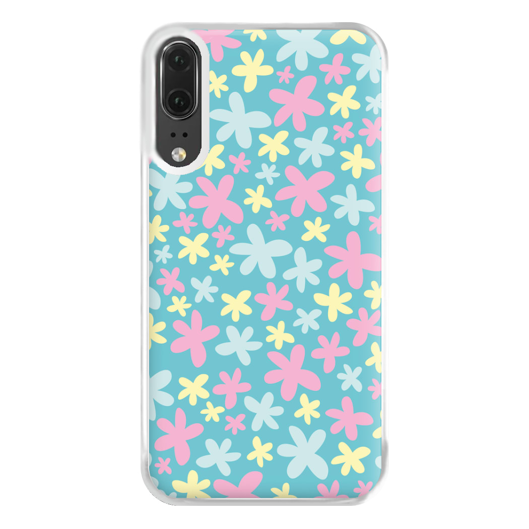 Blue, Pink And Yellow Flowers - Spring Patterns Phone Case for Huawei P20