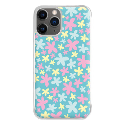 Blue, Pink And Yellow Flowers - Spring Patterns Phone Case for iPhone 12 Pro Max