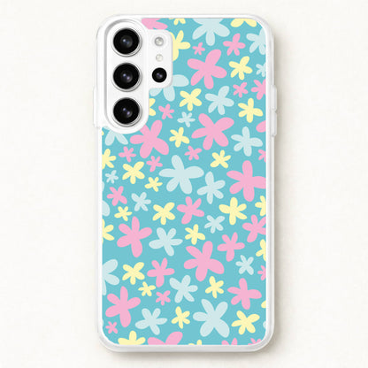 Blue, Pink And Yellow Flowers - Spring Patterns Phone Case for Galaxy S26 Ultra