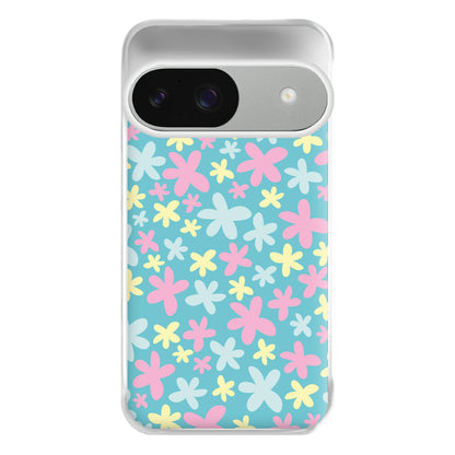 Blue, Pink And Yellow Flowers - Spring Patterns Phone Case for Google Pixel 9 / 9 Pro