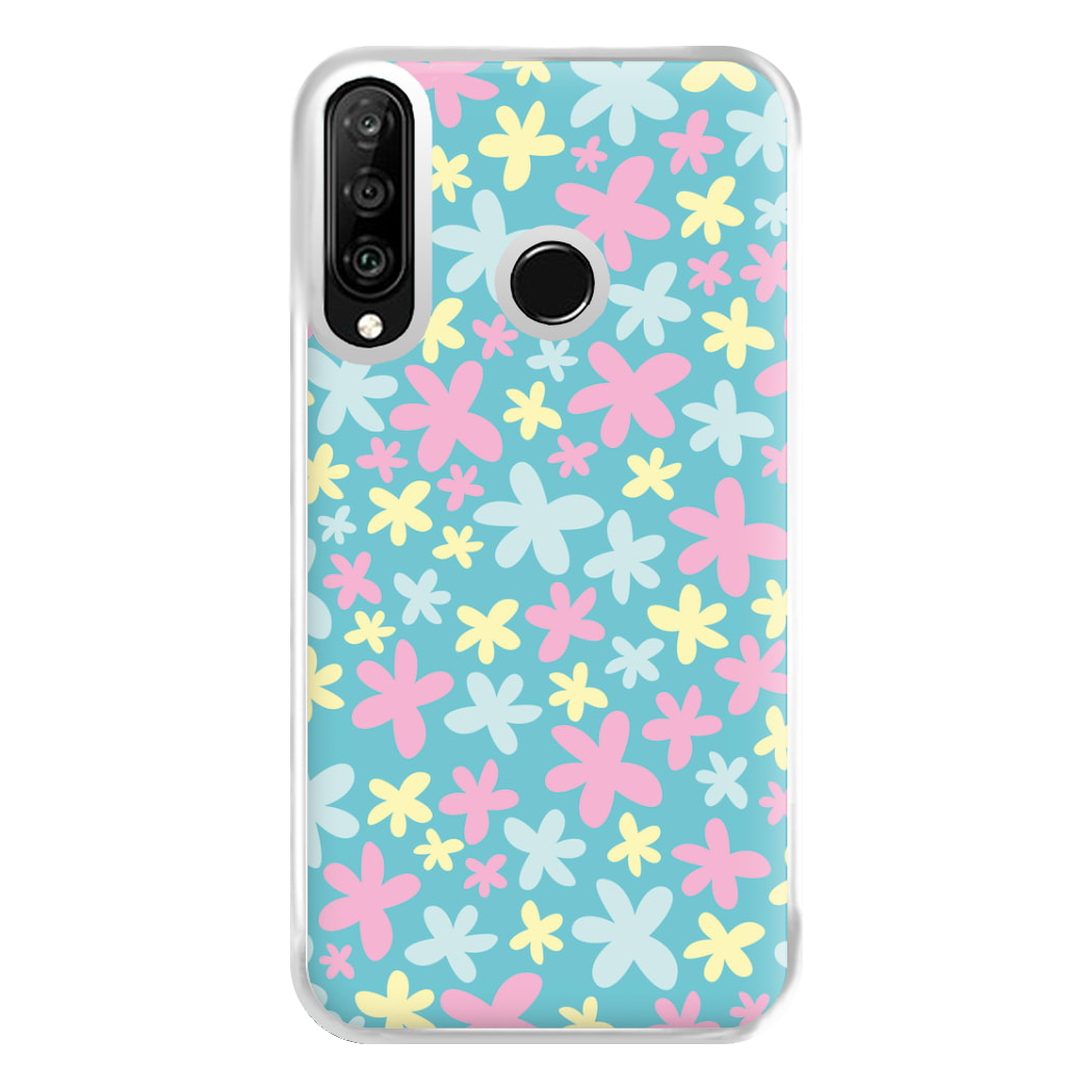 Blue, Pink And Yellow Flowers - Spring Patterns Phone Case for Huawei P30 Lite