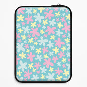 Blue, Pink And Yellow Flowers - Spring Patterns Laptop Sleeve 1