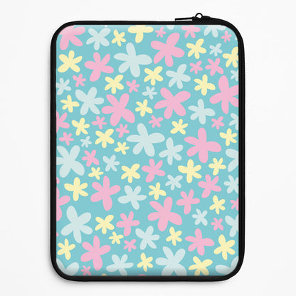 Blue, Pink And Yellow Flowers - Spring Patterns Universal Laptop Sleeve