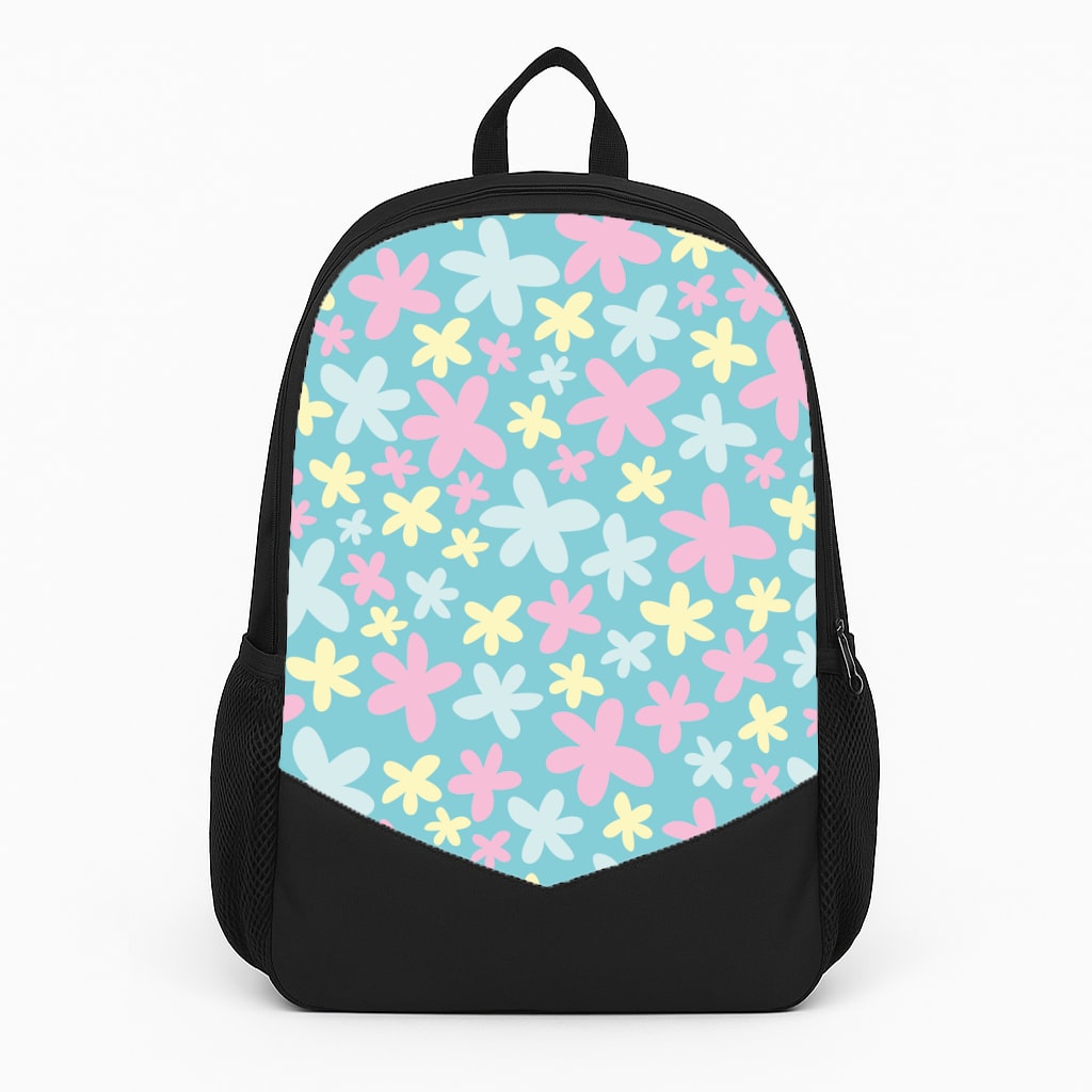Blue, Pink And Yellow Flowers - Spring Patterns Backpack