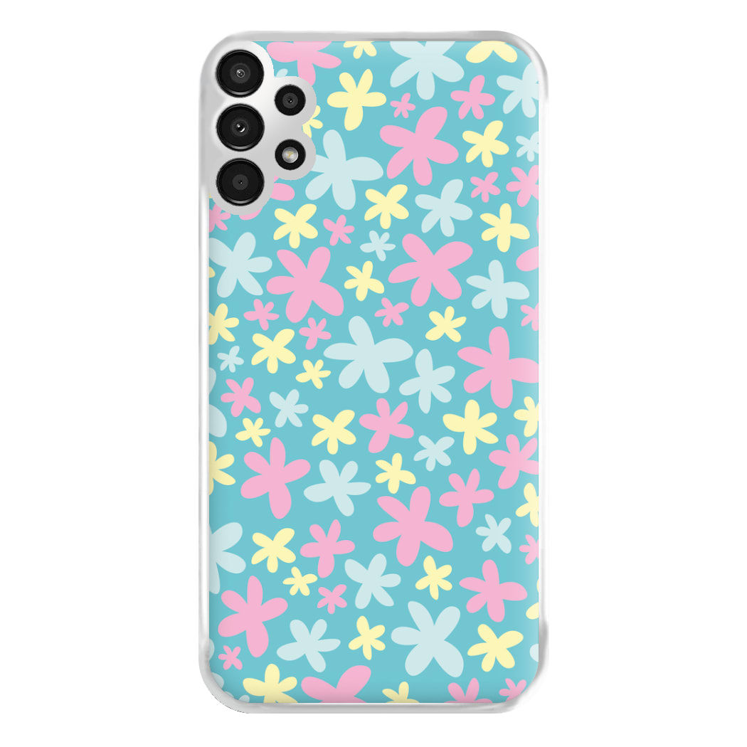 Blue, Pink And Yellow Flowers - Spring Patterns Phone Case for Galaxy A13