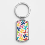 Butterflies - Spring Patterns Silver Keyring