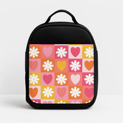 Checked Hearts And Flowers - Spring Patterns Insulated Lunchbox