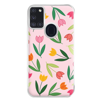 Tulips - Spring Patterns Phone Case for Galaxy A21s