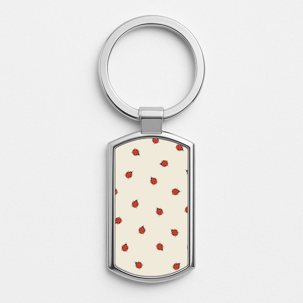 Ladybirds - Spring Patterns Silver Keyring