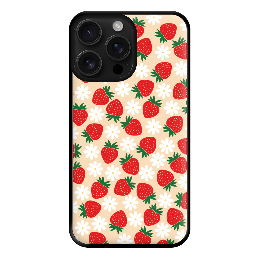 Strawberries and Flowers - Spring Patterns Phone Case