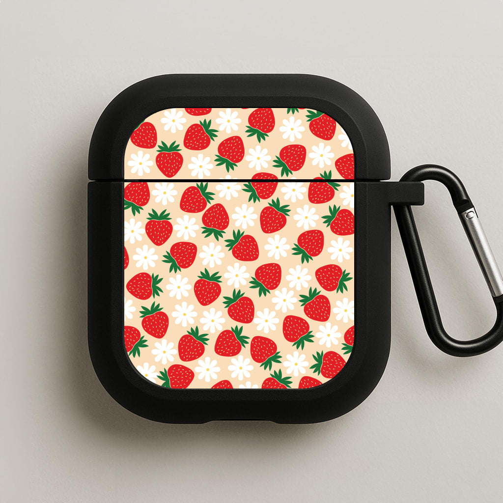 Strawberries and Flowers - Spring Patterns AirPods Case