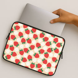Strawberries and Flowers - Spring Patterns MacBook Case