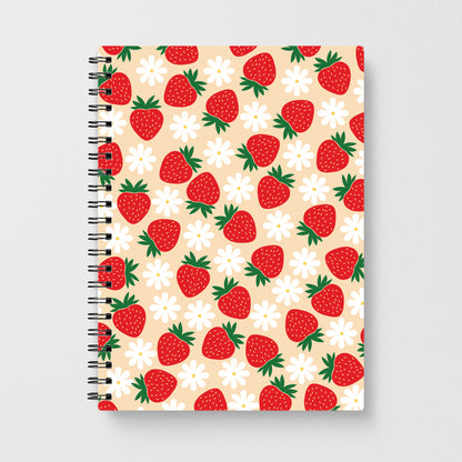 Strawberries and Flowers - Spring Patterns Notebook