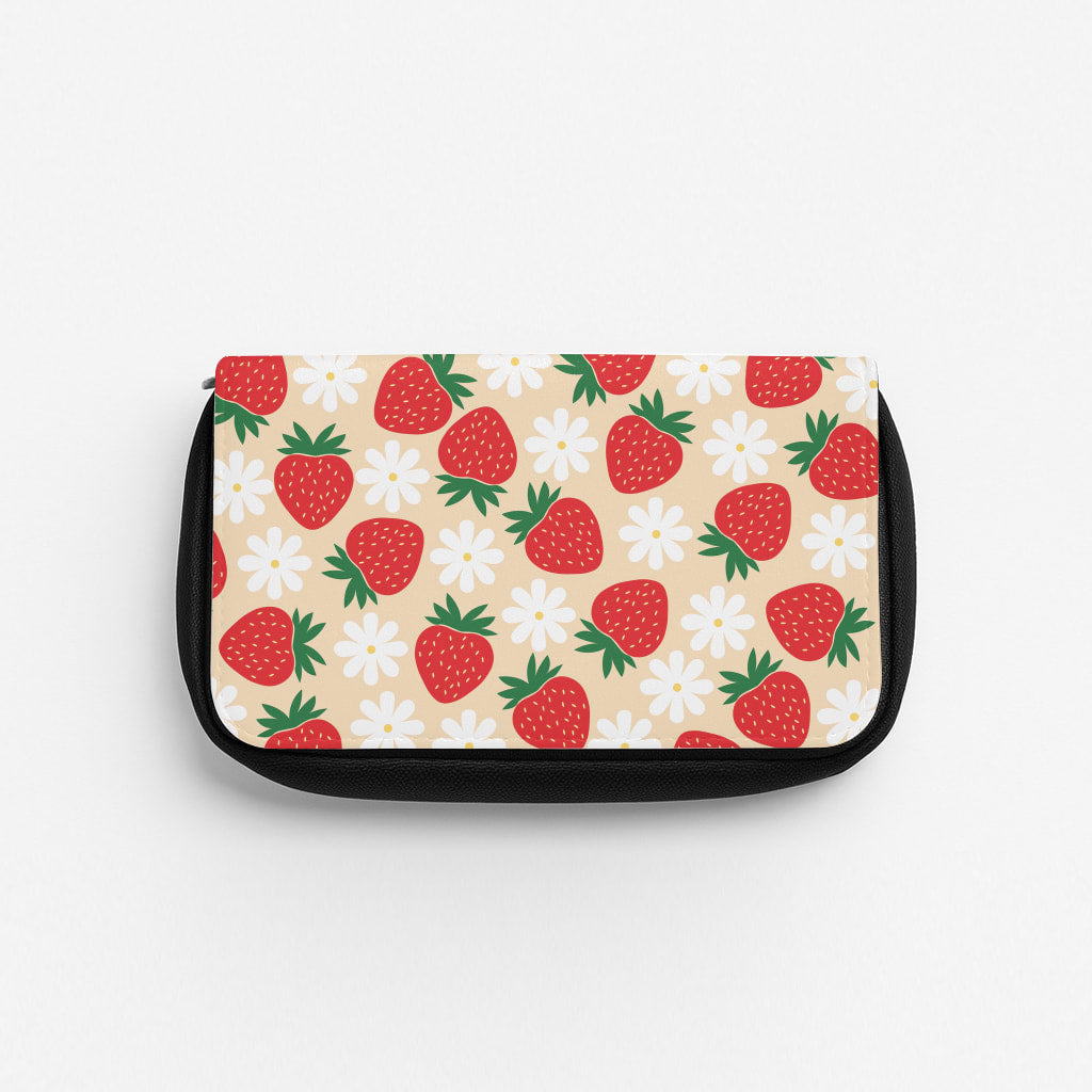 Strawberries and Flowers - Spring Patterns Pencil Case