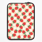Strawberries and Flowers - Spring Patterns Laptop Sleeve 1