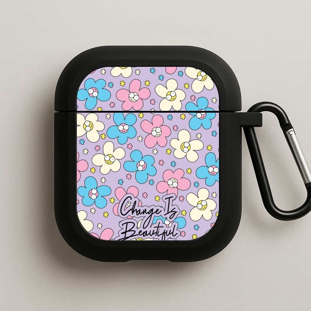Happy Flowers Pattern AirPods Case