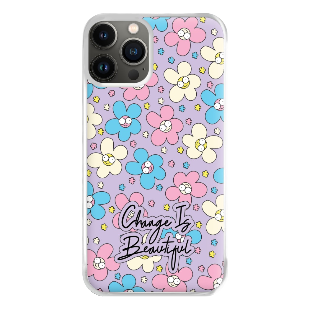 Happy Flowers Pattern Phone Case for iPhone 13 Pro Max