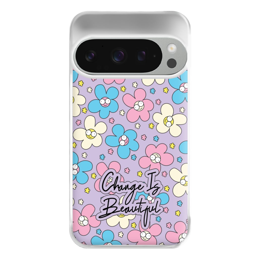 Happy Flowers Pattern Phone Case for Google Pixel 9 Pro XL