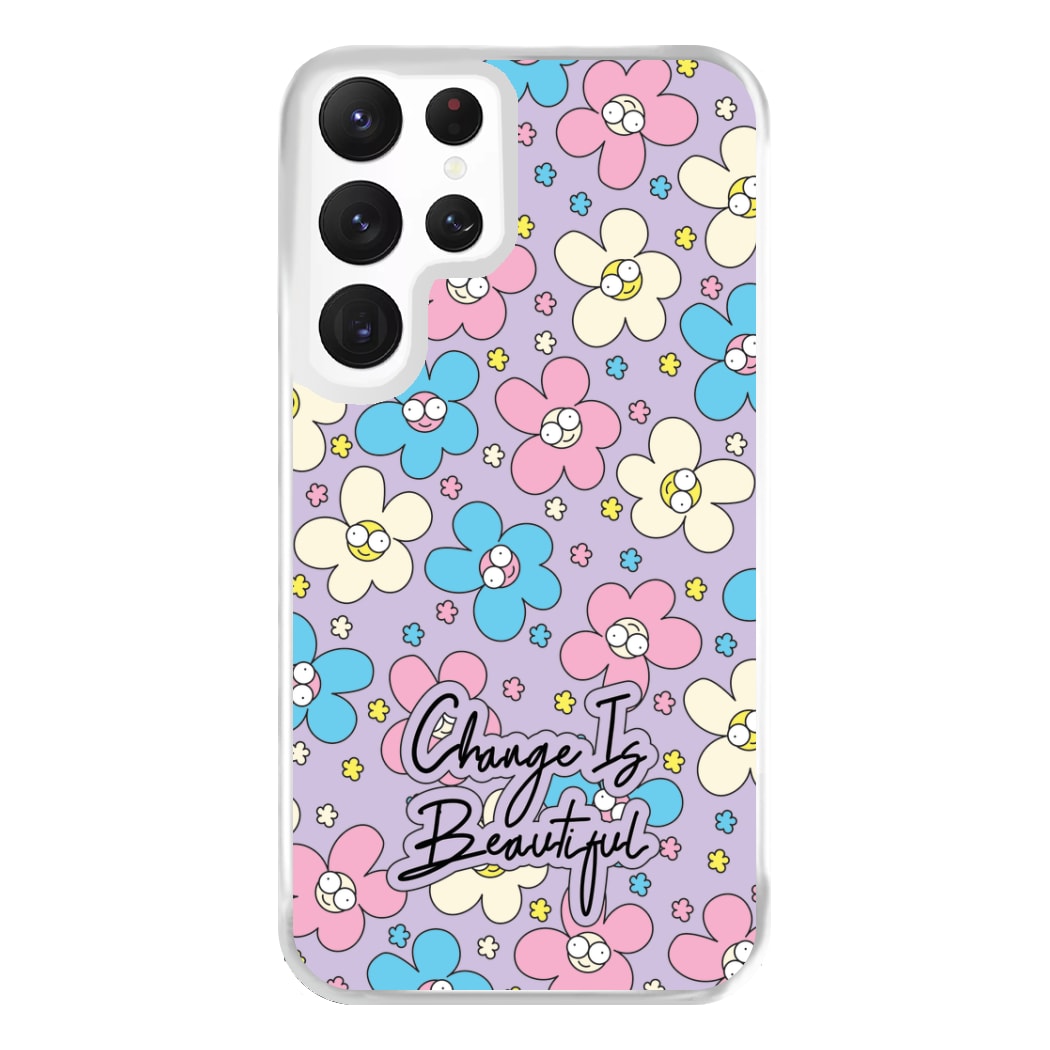 Happy Flowers Pattern Phone Case for Galaxy S22 Ultra