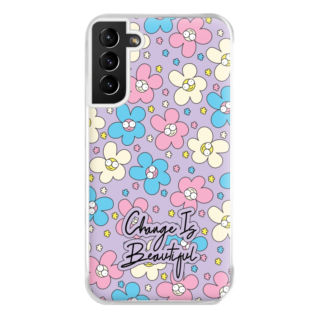 Happy Flowers Pattern Phone Case for Galaxy S21 Plus