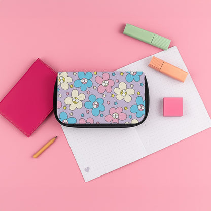 Happy Flowers Pattern Pencil Case