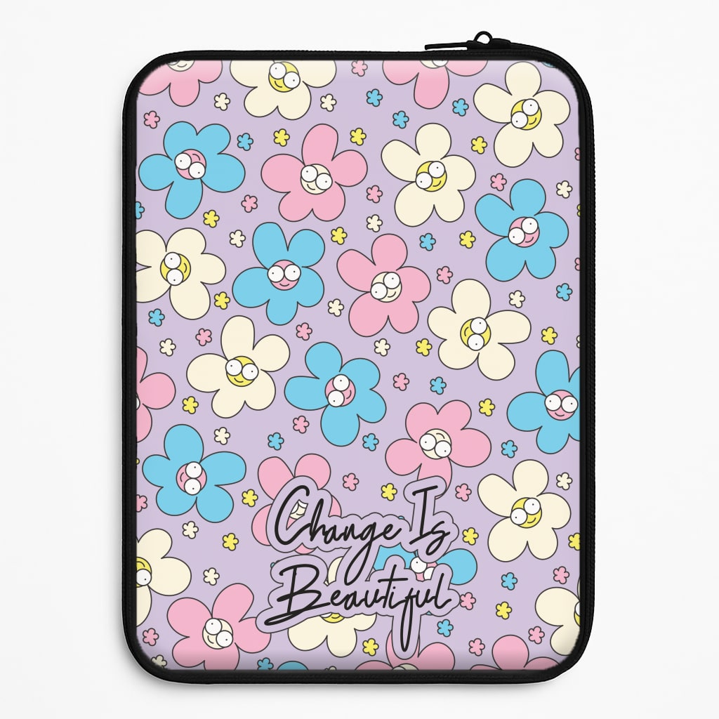 Happy Flowers Pattern Universal Laptop Sleeve