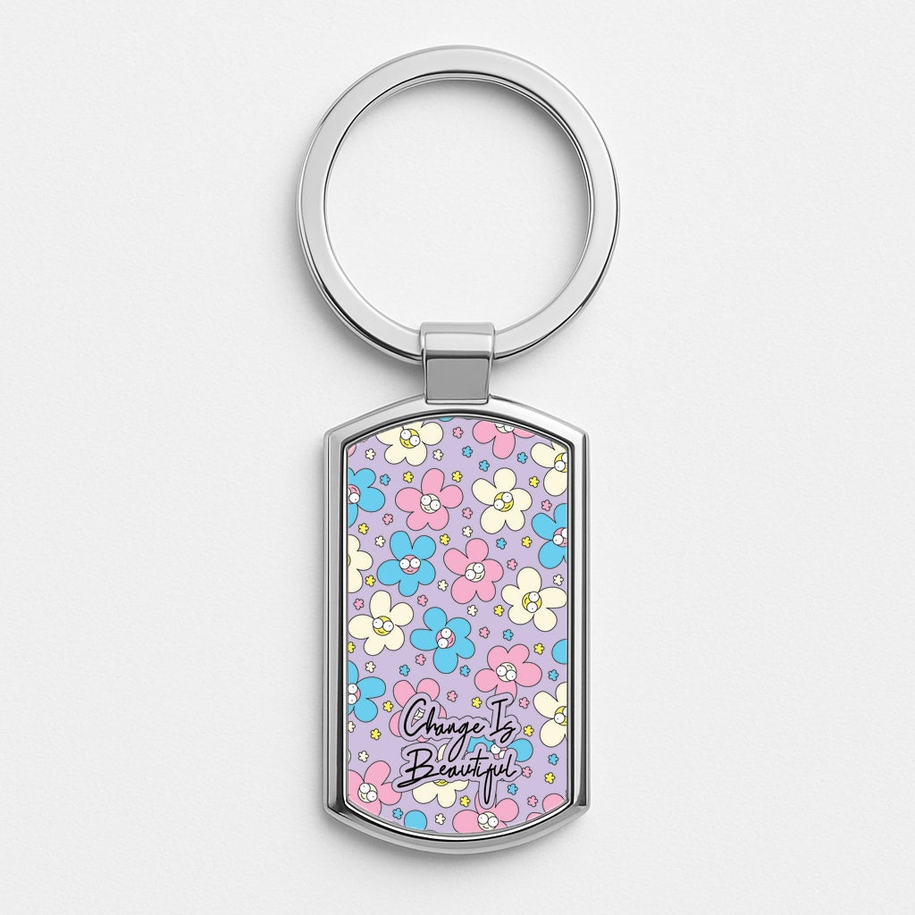 Happy Flowers Pattern Luxury Keyring
