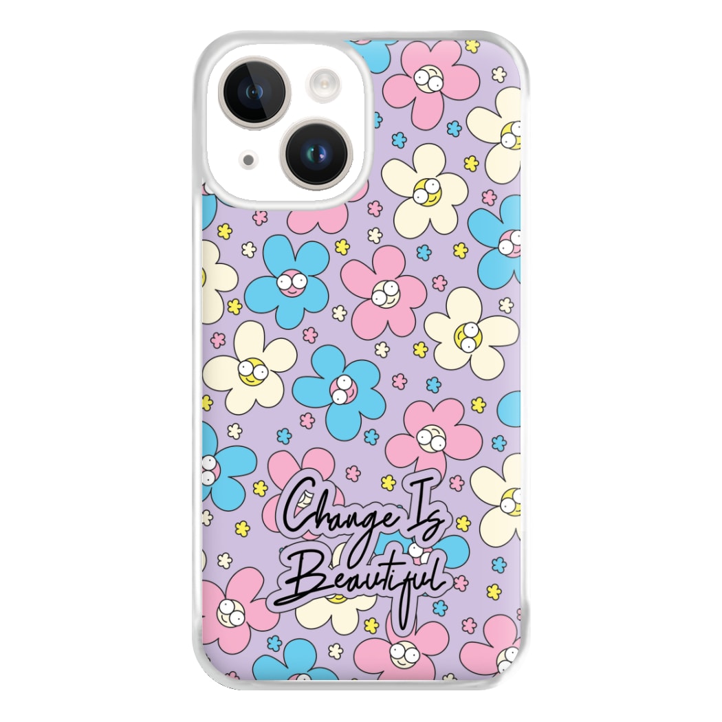 Happy Flowers Pattern Phone Case for iPhone 14