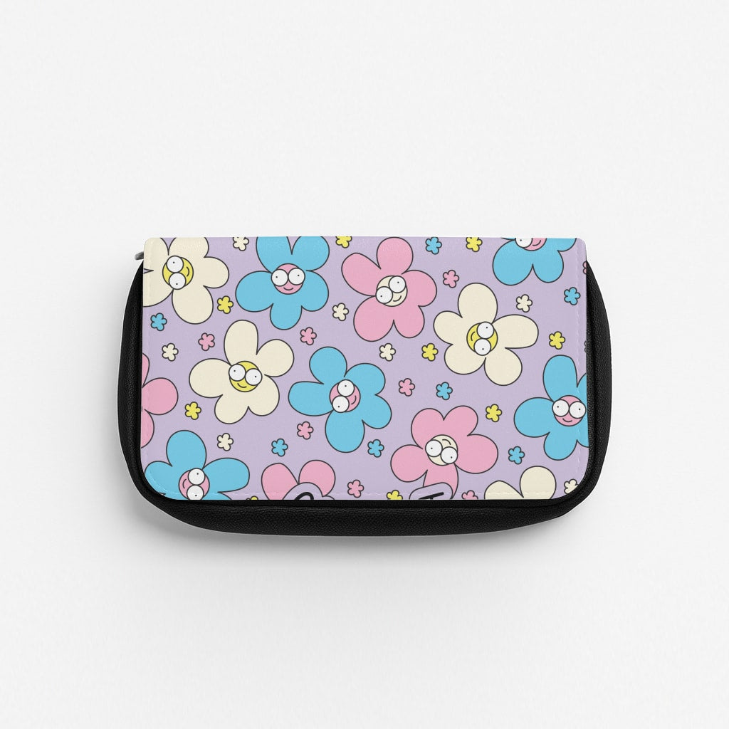 Happy Flowers Pattern Pencil Case