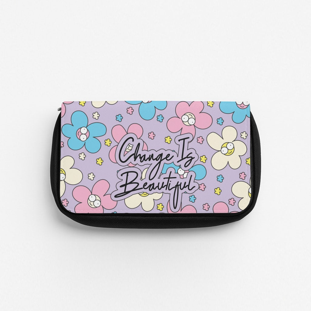 Happy Flowers Pattern Pencil Case