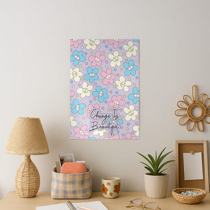 Happy Flowers Pattern Art Print