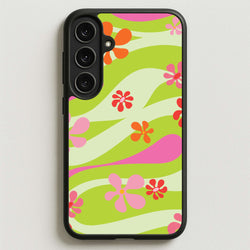 Retro Flowers Pattern Phone Case for Galaxy S25FE