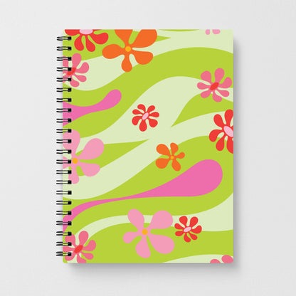 Retro Flowers Pattern Notebook