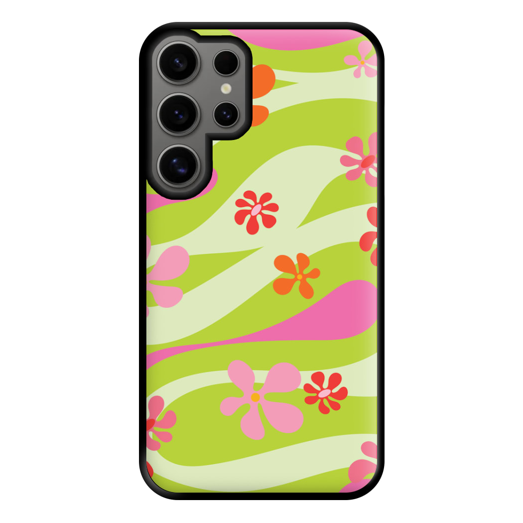 Retro Flowers Pattern Phone Case for Galaxy S24 Ultra