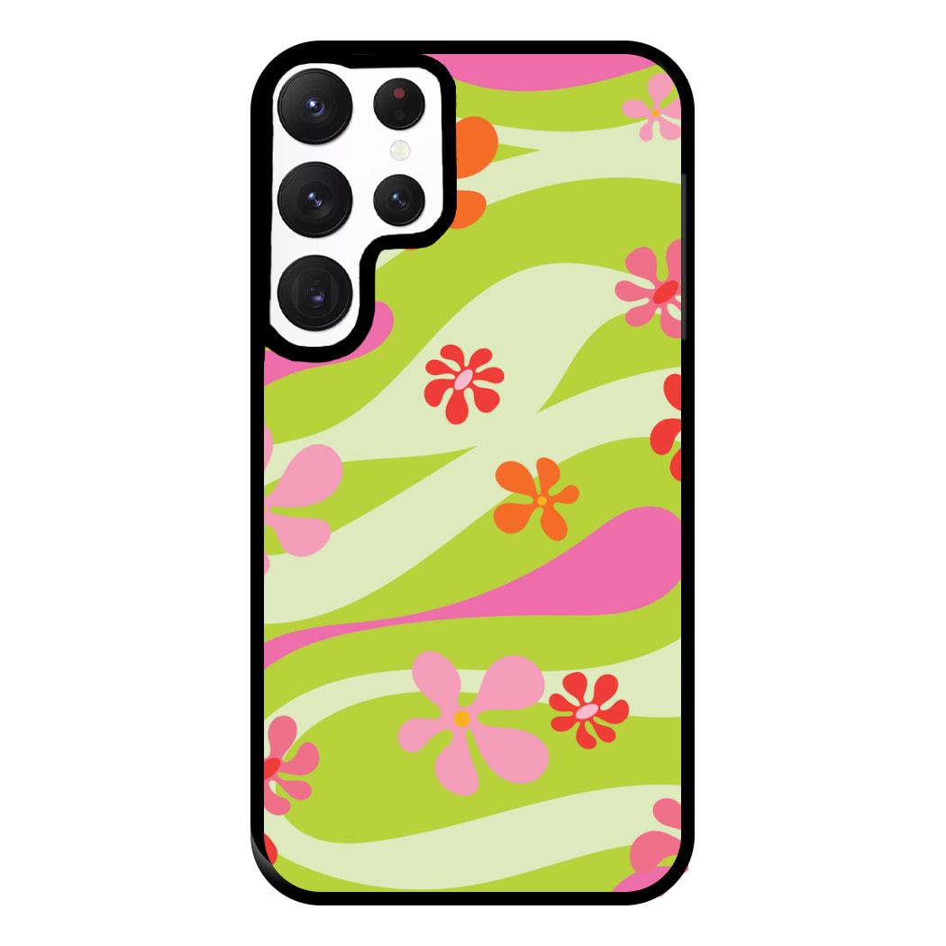 Retro Flowers Pattern Phone Case for Galaxy S22 Ultra