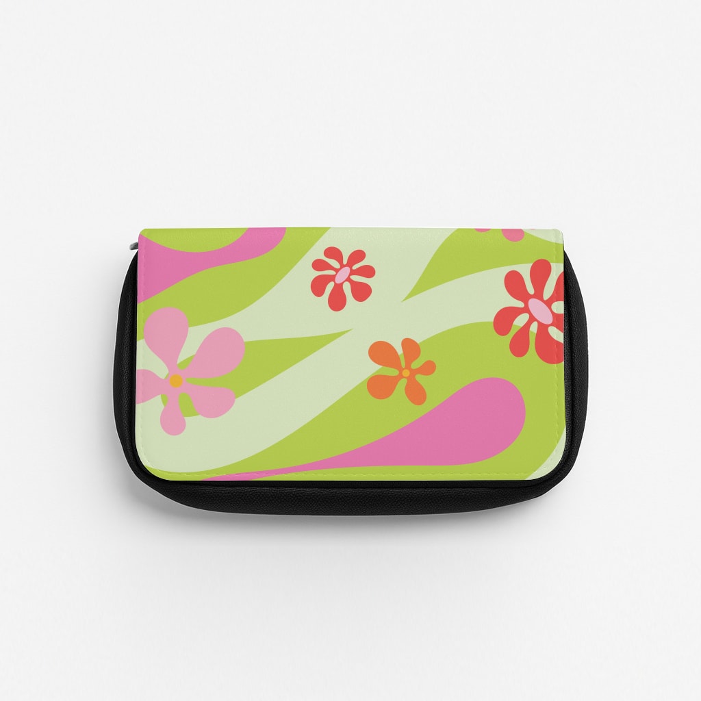 Retro Flowers Pattern Pencil Case
