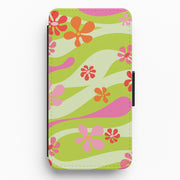 Retro Flowers Pattern Flip / Wallet Phone Case 1